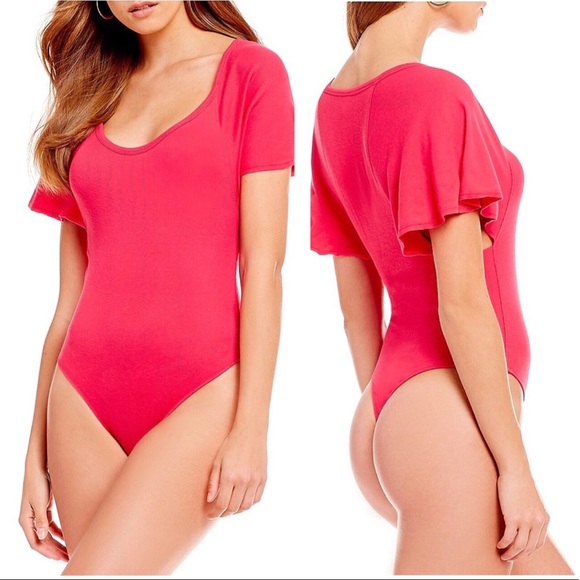 NWT Free People Byron Bodysuit- Red - Picture 2 of 8
